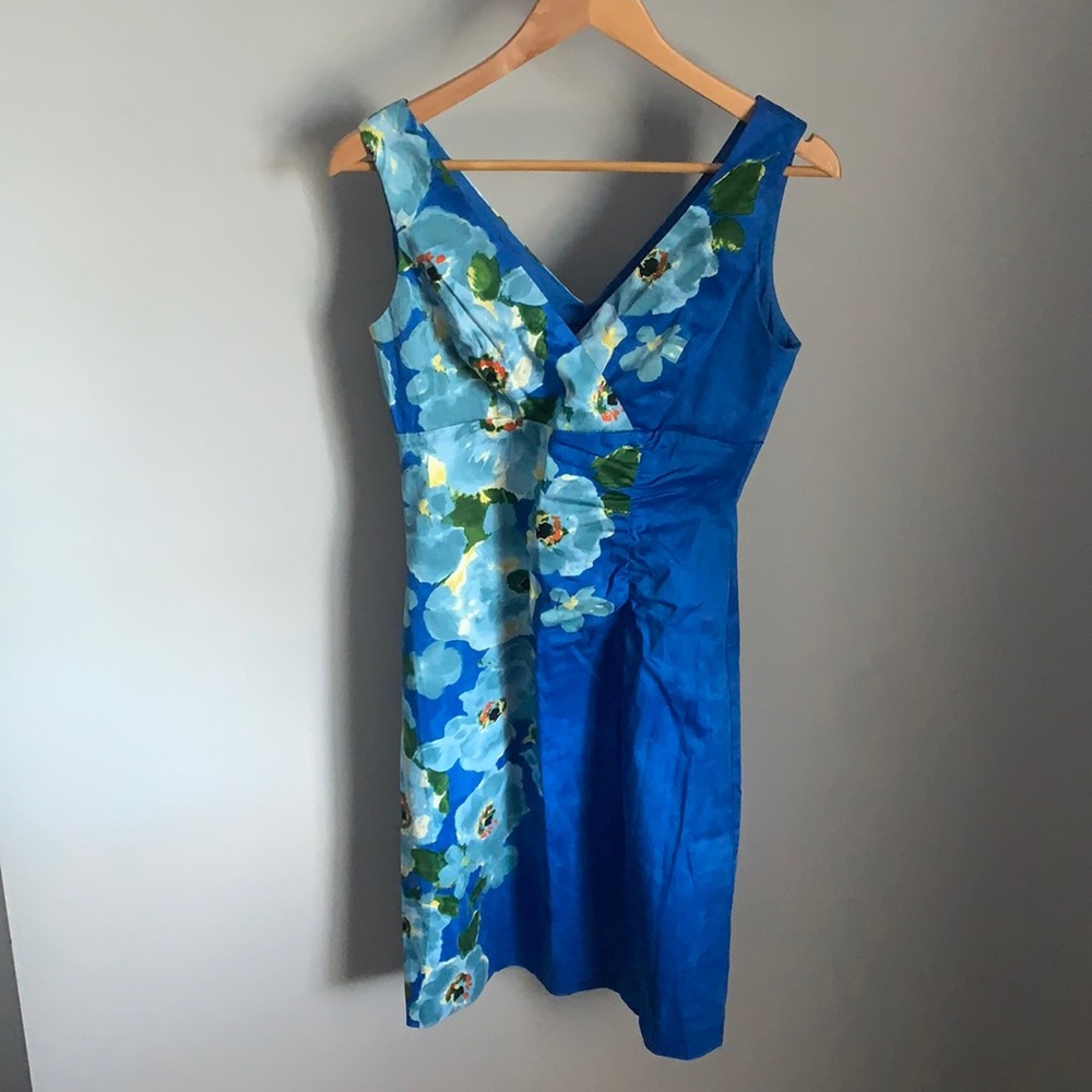 Donna Rocco Blue Floral  Pattern Dress